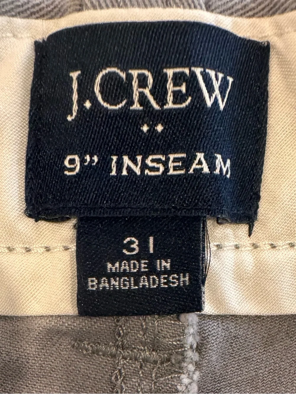 J. Crew Men’s Classic Chino 9” Inseam Gray Size: 31